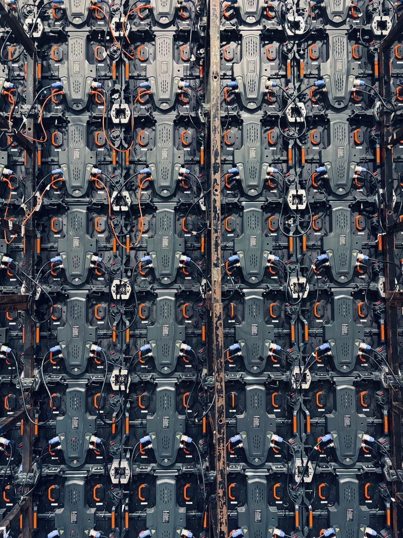 Racked battery modules in an energy storage installation